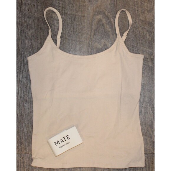 MATE THE LABEL ORGANIC COTTON LAYERING TANK W/SHELF‎ BRA BONE - Picture 1 of 3